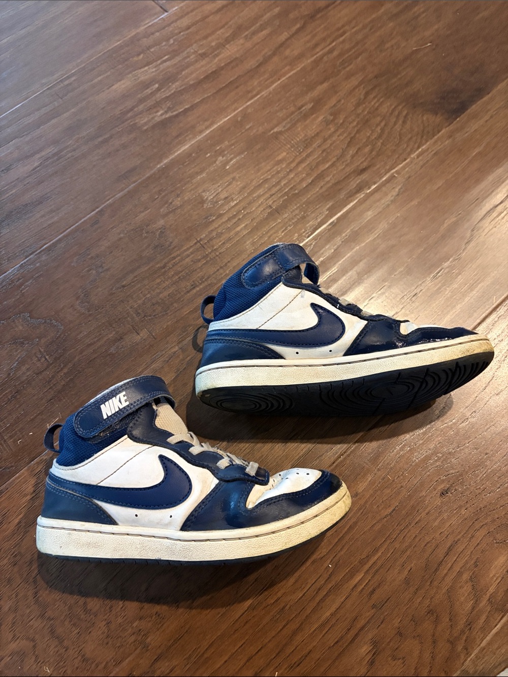 Nike Kids High-Top Sneakers in Blue and White